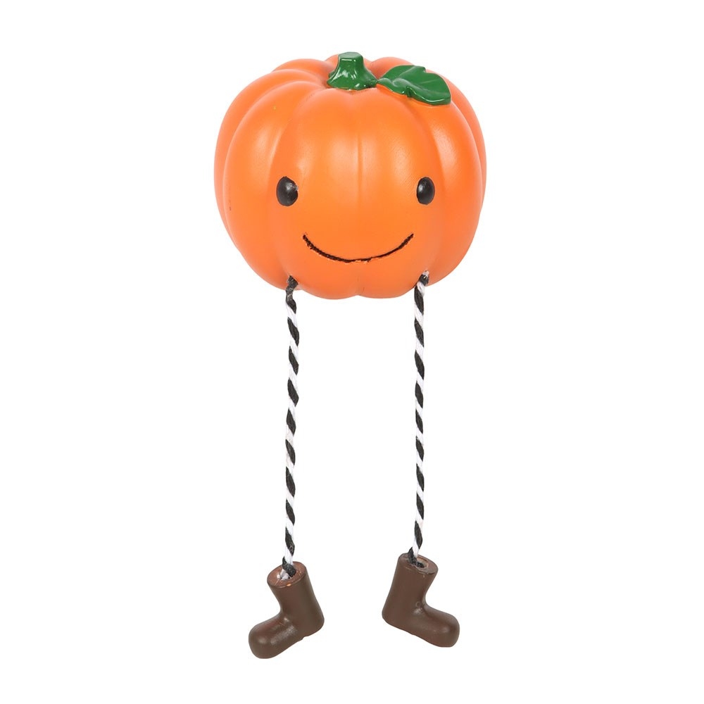 Something Different - Cute Smiling Pumpkin Shelf Sitter Ornament Figurine - Orange